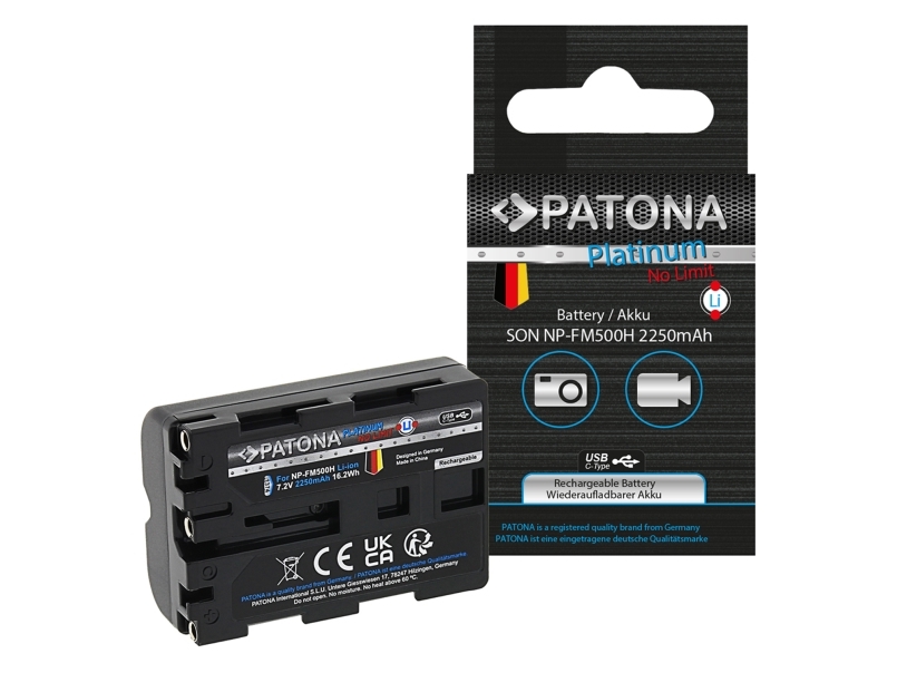 Patona 1374, Opladningsstation, Sort, Sony Alpha 57, 65, 77, 99, Dslra100, Dslr-A100, Dslra100h, Dslr-A100h, Dslra100k, Dslr-A100k,..., 7.2 V, 1.2 A,