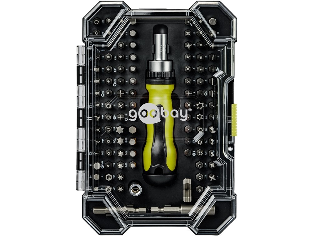 Ruuvimeisselisarja, jossa on 100-osainen bittipaketti