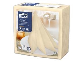 Servietten Tork Linstyle 39X39 Cm 1/4-Gefaltet Creme 14 Pack × 50 Stk/Karton