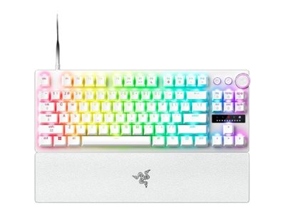 Razer Huntsman V3 Pro 8KHz - Tastatur - TKL - backlit - USB - QWERTY - USA - tastkontakt: Razer Analog Optical Switches (Gen-2) - hvid