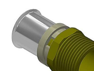 Futura overgang 20-3/4 - Press overgang nippel parallel gevind til omløber- Ecobrass