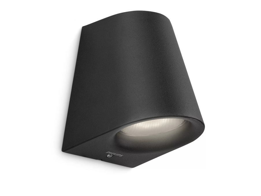 Philips Mygarden Virga Væglampe 4 W, Udendørs Vægbelysning, Sort, Metal, Ip44, Terrasse, Have, I