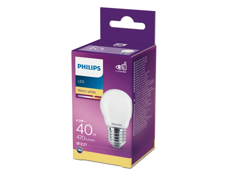 Philips Led Filament Candle Frosted 40W P45 E27 2700K 470Lm 15000H