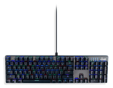 Mediarange Mrgs101-Uk, Kabelgebunden, Usb, Mechanischer Switch, Qwerty, Rgb-Led, Schwarz, Silber