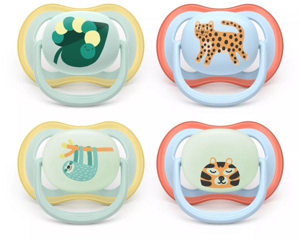 Philips AVENT Pacifier SCF087/22 ultra air dag og nat, Klassisk babysut, Ortodontisk, Silikone, Dreng/Pige