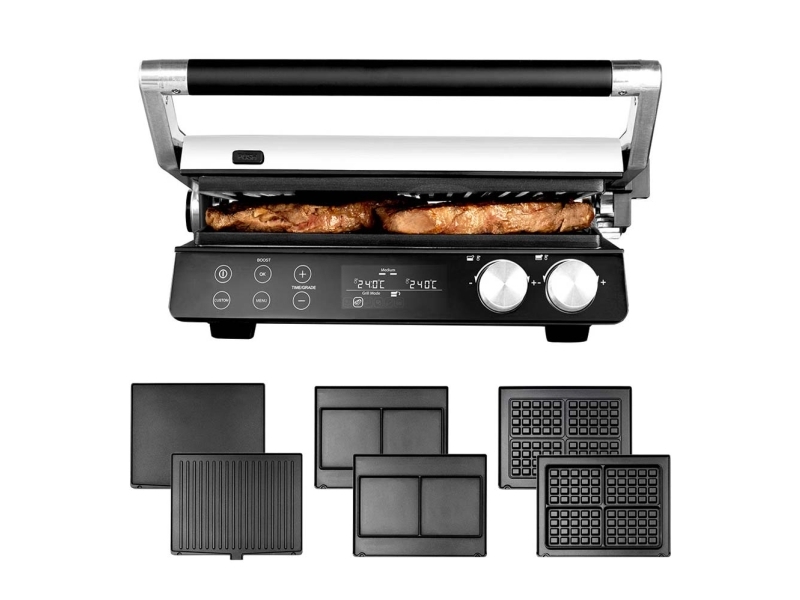 Gastroback Gourmet Multigrill Bbq Pro Smart, Schwarz, Edelstahl, Rechteckig, Drehregler, Berührung, 1300 Cm², 220 X 290 Mm, 250 °C