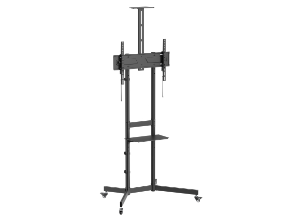Equip 37"-70" Economy Tv Trolley, 177.8 Cm (70"), 100 X 100 Mm, 600 X 400 Mm, -10 - 5°, Plastic, Stainless Steel, Black