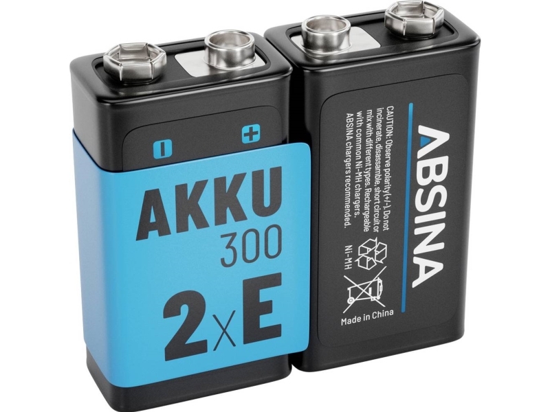 9 V-blokbatteri Absina NiMH 8.4 V 270 2 stk