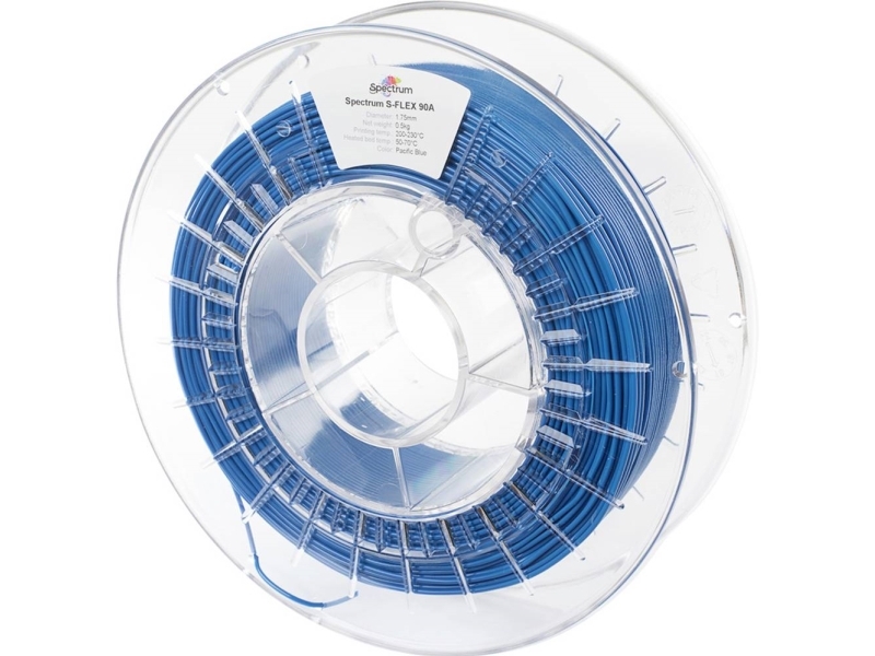 Spectrum Filaments 80257 S-Flex 90A Filament Fleksibelt Glødetråd Fleksibel, Kemisk Bestandig, Uden Trækkraft 1.75 Mm 500 G Pacific Blue, Blå 1 Stk