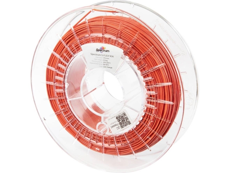 Spectrum Filaments 80258 S-Flex 90A Filament Fleksibelt Glødetråd Fleksibel, Kemisk Bestandig, Uden Trækkraft 1.75 Mm 500 G Lion Orange, Orange 1 Stk
