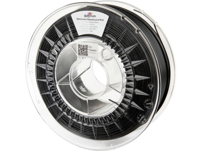 Spectrum Filaments 81449 Flameguard Pla Filament Pla-Plast Flammehæmmende, Varmebestandig 1.75 Mm 1000 G Sort 1 Stk