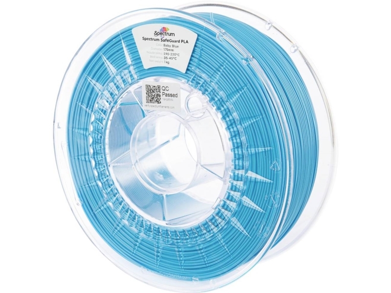 Spectrum Filaments 81562 Safeguard Pla Filament Pla-Plast Antibakteriel 1.75 Mm 1000 G Baby Blue, Blå 1 Stk