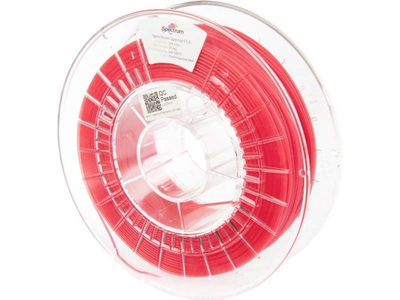 Spectrum Filaments 80171 Pla Thermoactive Filament Pla-Plast Farveskift, Uden Trækkraft 1.75 Mm 500 G Rød 1 Stk