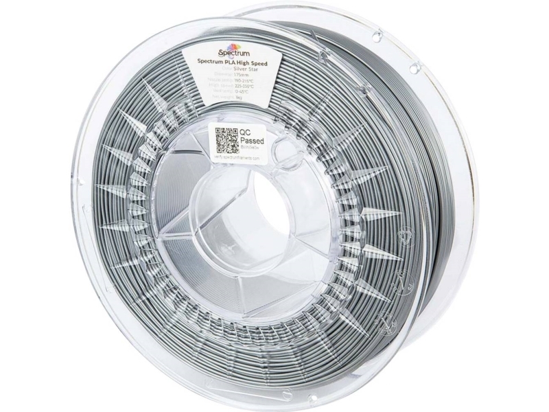 Spectrum Filaments 81067 Pla High Speed Filament Pla-Plast Highspeed Filament, Høj Grad Af Stivhed, Høj Grad Af Trækstyrke 1.75 Mm 1000 G Silver Star