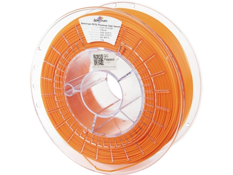 Spectrum Filaments 81542 Petg Premium High Speed Filament Petg Highspeed Filament, Kemisk Bestandig 1.75 Mm 1000 G Lion Orange, Orange 1 Stk
