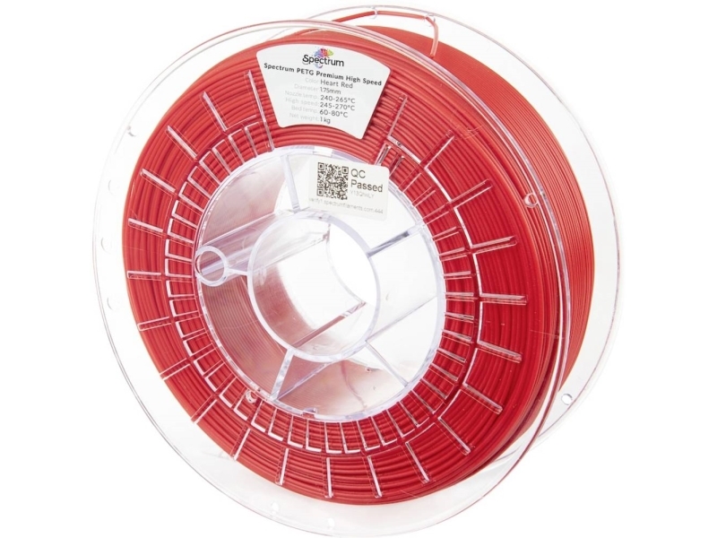 Spectrum Filaments 81544 Petg Premium High Speed Filament Petg Highspeed Filament, Kemisk Bestandig 1.75 Mm 1000 G Heart Red, Rød 1 Stk