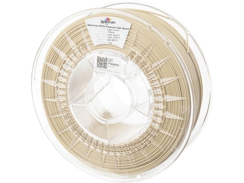 Spectrum Filaments 81541 Petg Premium High Speed Filament Petg Highspeed Filament, Kemisk Bestandig 1.75 Mm 1000 G Light Ivory, Elfenben 1 Stk