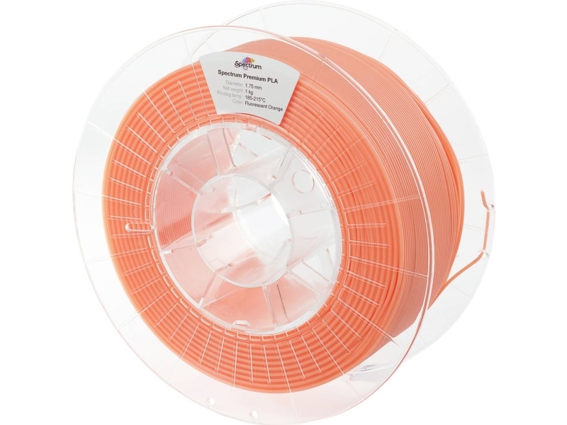 Spectrum Filaments 80019 PLA Premium Filament PLA-muovi korkea vetolujuus 1,75 mm 1000 g Flou Orange, Oranssi 1 kpl