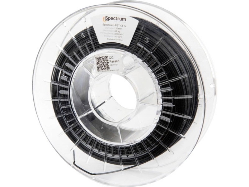 Spectrum Filaments 80587 Pet Cf15 Filament Pet-Cf15 (Carbon) - Hohe Zugfestigkeit, Kohlefaserverstärkt, Kriechfestigkeit, Chemikalienbeständig, Schla