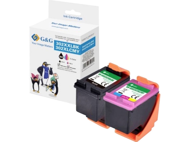 G&Ampg Tintenpatronen Multipack Kompatibel Zu Hp 302Xl Bk+Col