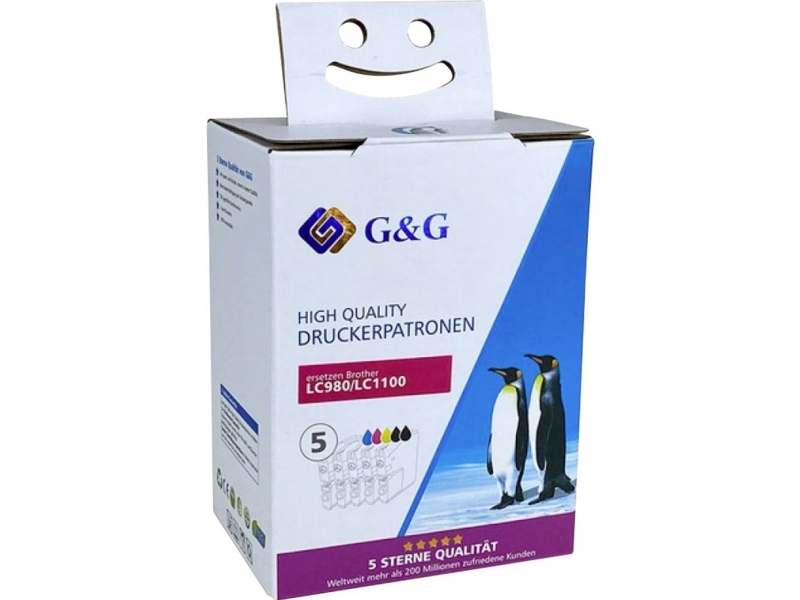 G&G Tinte Kompatibel Schwarz, Schwarz, Cyan, Magenta, Gelb 1B980-5Td