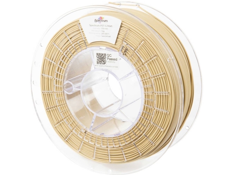 Spectrum Filaments 80550 Pet-G Matt Filament Petg Mat, Uv-Bestandig, Uden Trækkraft 1.75 Mm 1000 G Sand Khaki 1 Stk