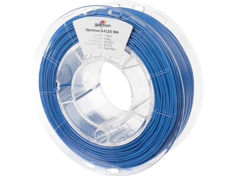 Spectrum Filaments 80264 S-Flex 90A Filament Flexibles Filament Flexibel, Chemikalienbeständig, Nicht Dehnbar 1,75 Mm 250 G Pacific Blue, Blau 1 St