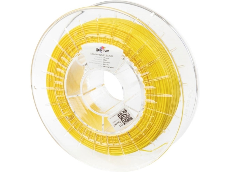 Spectrum Filaments 80256 S-Flex 90A Filament Fleksibelt Glødetråd Fleksibel, Kemisk Bestandig, Uden Trækkraft 1.75 Mm 500 G Bahama Yellow, Gul 1 Stk
