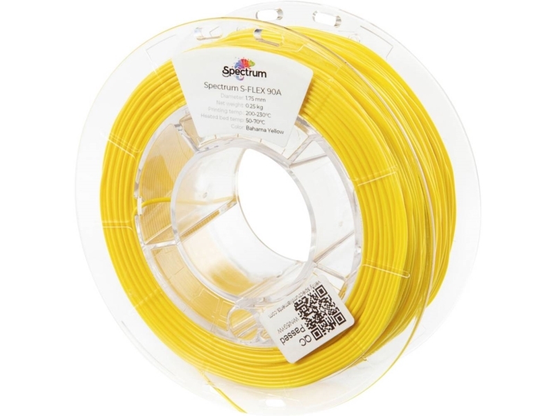 Spectrum Filaments 80263 S-Flex 90A Filament Fleksibelt Glødetråd Fleksibel, Kemisk Bestandig, Uden Trækkraft 1.75 Mm 250 G Bahama Yellow, Gul 1 Stk