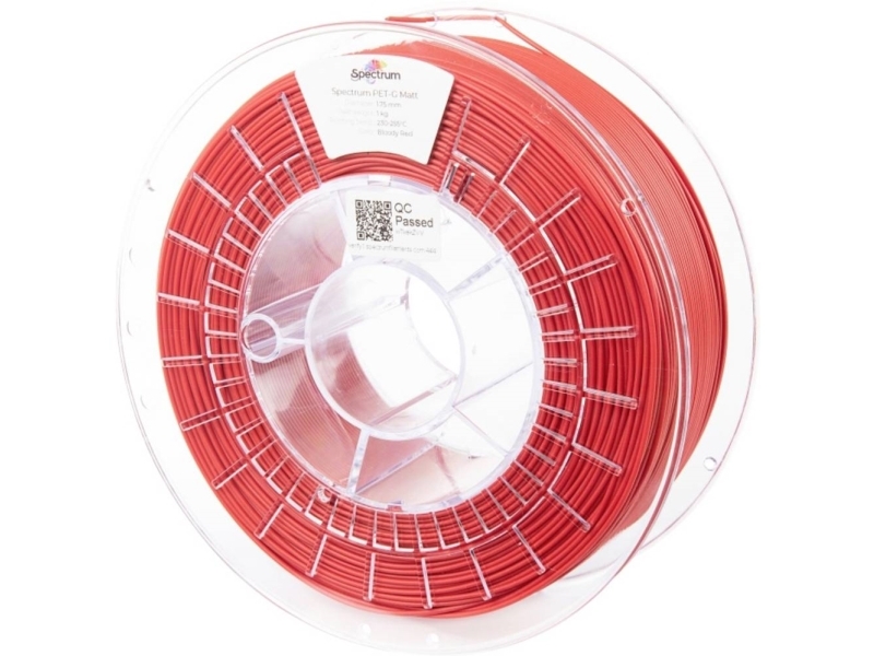Spectrum Filaments 80546 PET-G MATT Filament PETG Mat, UV-bestandig, uden trækkraft 1.75 mm 1000 g Bloody Red, Rød 1 stk