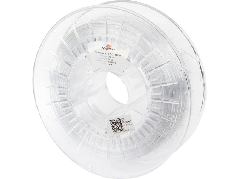 Spectrum Filaments 80412 Pet-G Ht100 Filament Petg Varmebestandig, Kemisk Bestandig 1.75 Mm 500 G Klar, Transparent 1 Stk