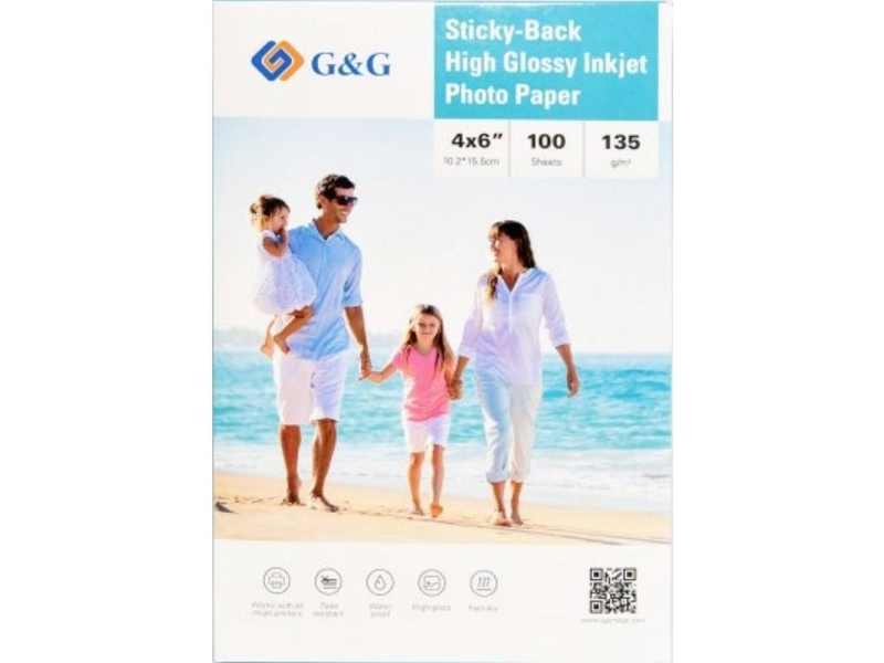 G&Ampg 135Gsm-4X6-100 Fotopapier (Selbstklebend) 135 G/M² 100 Stück