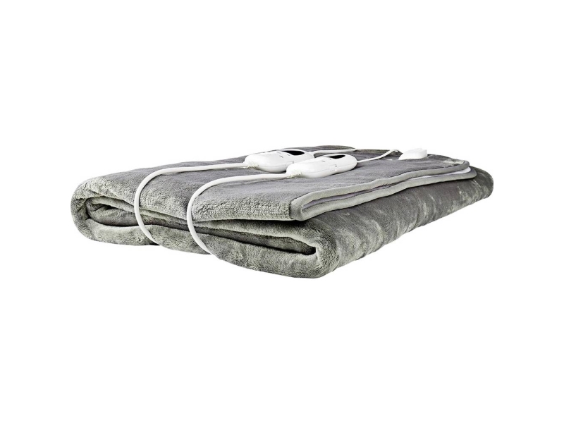 Nedis PEBL130CWT2 elektrisk teppe 120 W Grå, Hvit Fleece, Polyester