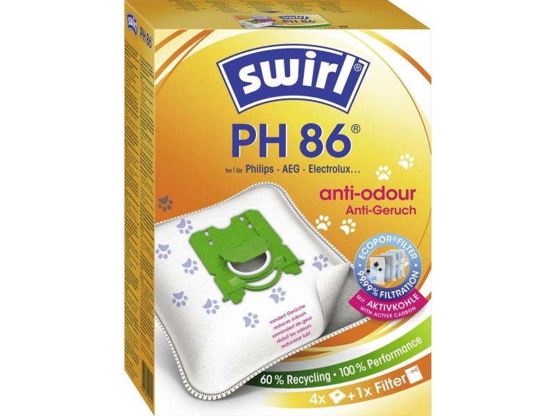 Swirl Ph 86, Staubbeutel, Weiß, 4 Stück(E)