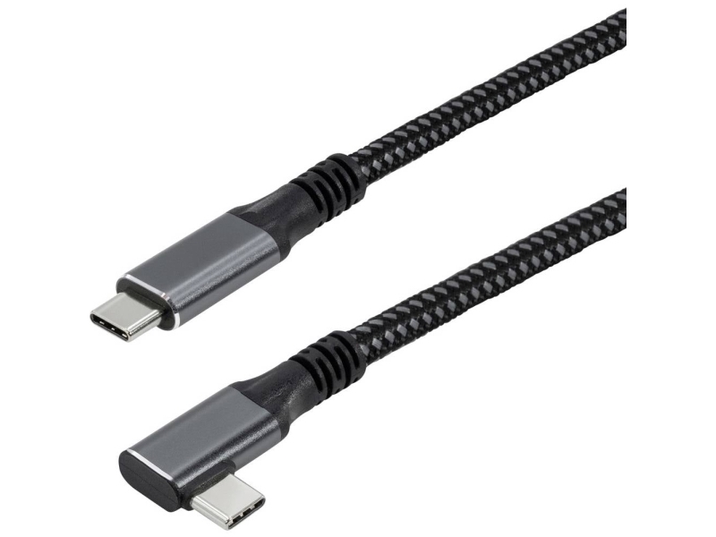Maxtrack Usb-Kabel Usb 3.2 Gen2 Usb-C Stik 2 M Sort Dobbeltsidet Stik, Forgyldte Stik, Vinklet 90 ° Til Venstre C531-2Wl