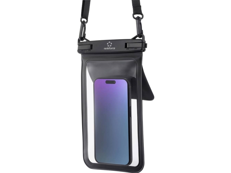 Renkforce Wasserdichte Smartphone Hülle Outdoor Mobiltelefonlomme Universal Black, Transparent Vandtæt, Med Rem, Støvtæt Rf-6956970