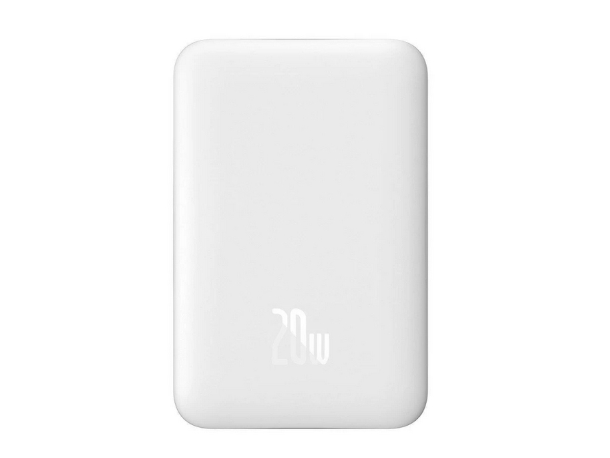 Baseus Magnetic Mini, 10000 mAh, Trådlös laddning, 20 W, Vit | Tele & GPS - Batteri & Laddare - Strömförsörjningsbanker | GameStuff