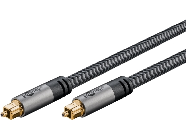 Goobay 65304, Toslink, Hanstik, Toslink, Hanstik, 1 M, Sort, Sølv