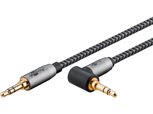 TRITON Ljudanslutningskabel AUX, 3,5 mm stereo, 90, 5 m, Sharkskin Grey - Kabellängd 5 m | Datortillbehör - Kablar & adaptrar - Ljudkablar | GameStuff