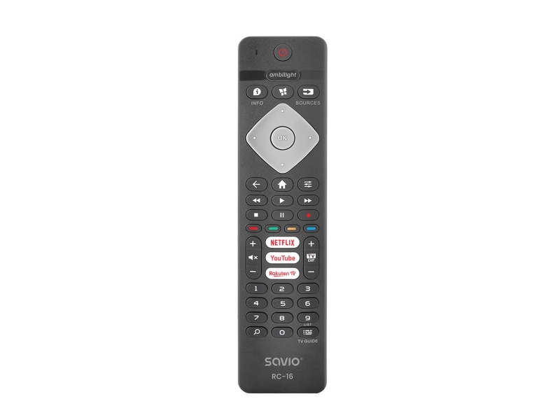 Savio RC-16 fjernbetjening IR trådløs TV, TV tuner, TV set-top-boks Tryk på knapper