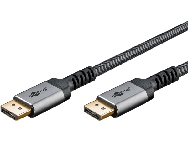 Goobay 65269, 2 m, DisplayPort, HDMI, Hankoppling, Hankoppling, Grå | Datortillbehör - Kablar & adaptrar - Videokablar & adaptrar | GameStuff