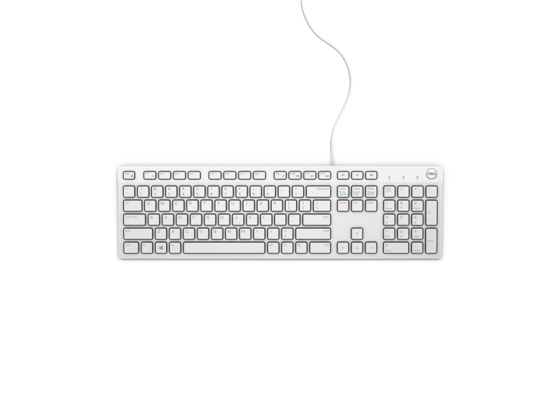 Dell Kb216, Full-Size (100%), Wired, Usb, Membrane, Qwerty, White