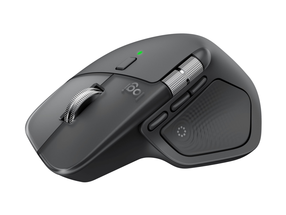 Logitech MX Master 4 - Mus - 8 knapper - trådløs - Bluetooth, 2.4 GHz - trådløs modtager (USB) - grafit