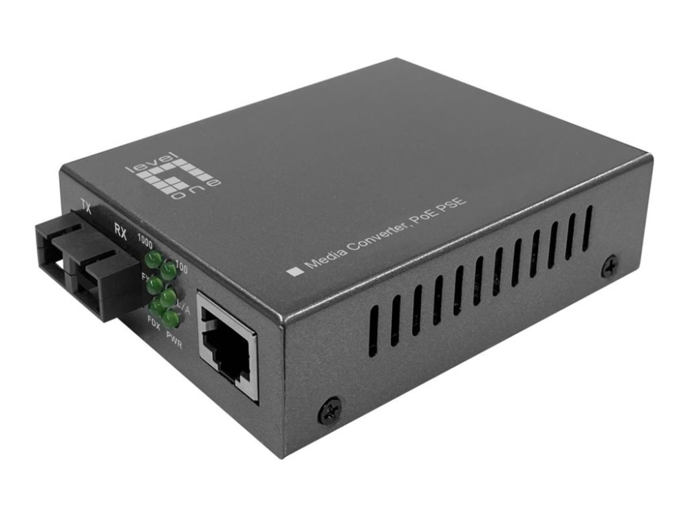 Equip GVT-2014 - Fibermedieomformer - IEEE 802.3af, IEEE 802.3at, 1GbE - 1000Base-LX, 10/100/1000Base-T - RJ-45 / SC enkelttilstand - op til 20 km - 1310 nm