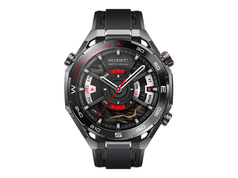 Huawei Watch Ultimate 2 - Zirconium-based liquid metal - smart klocka med rem - fluoroelastomer - svart - handleds: 140-210 mm - display 1.5 - NFC, Bluetooth, Wi-Fi 6 - 80.5 g  - svart