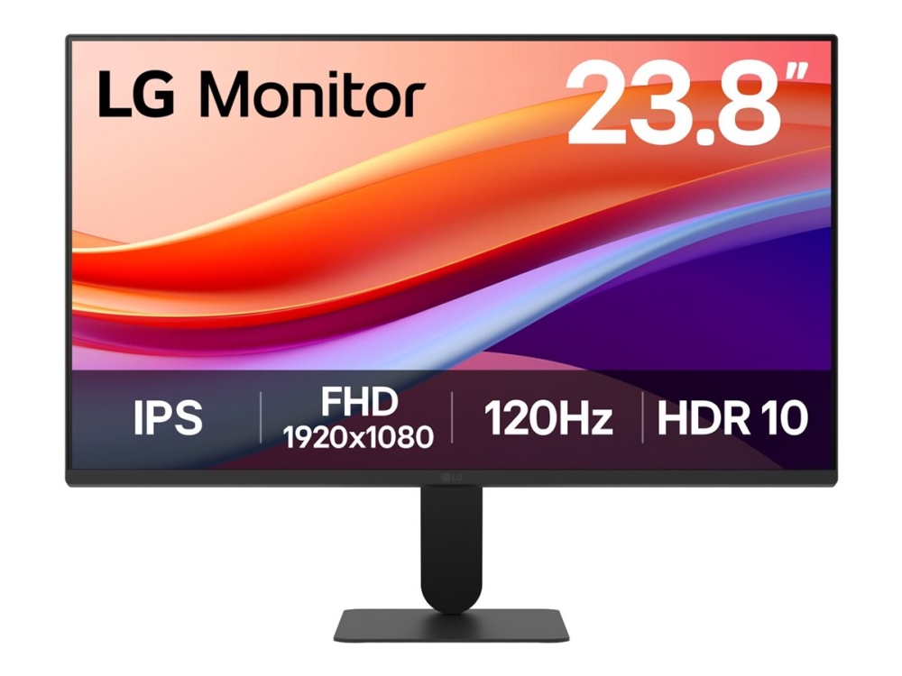 Lg 24U41ya-B - Led-Skærm - 24" (23.8" Til At Se) - 1920 X 1080 Full Hd (1080P) @ 120 Hz - Ips - 250 Cd/M² - 1500:1 - Hdr10 - 5 Ms - Hdmi, Vga
