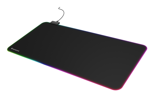 GENESIS Boron 500 XXL RGB, musta, Yksivärinen, Kangas, Kumi, USB-virta, Monivärinen, Pelihiirimatto