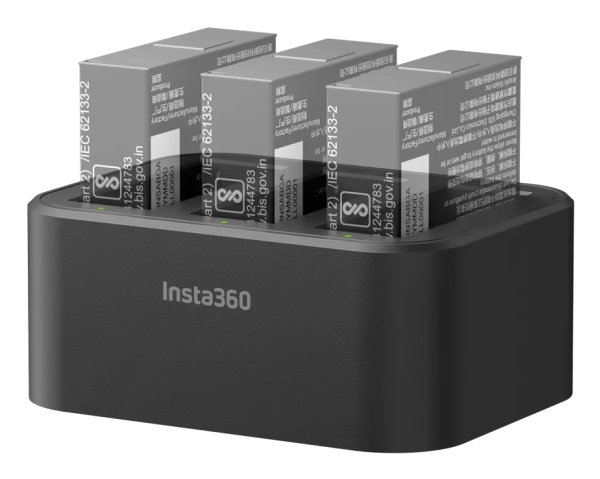 Insta360 Fast Charge Hub, batteriladdare för kamera, 91 g, Svart