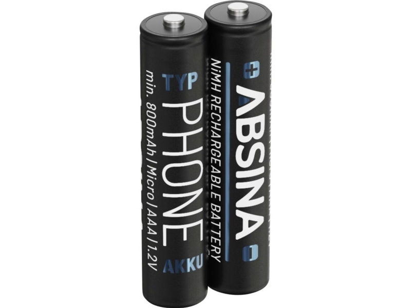Absina Wiederaufladbare Aaa-Batterie Nimh 1,2 V 2 Stück