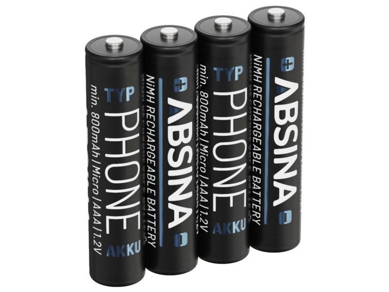 Absina Wiederaufladbare Aaa-Batterie Nimh 1,2 V 4 Stück